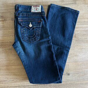 True Religion Becky Jeans Womens Size 27 Low Rise Flared Bottom Denim